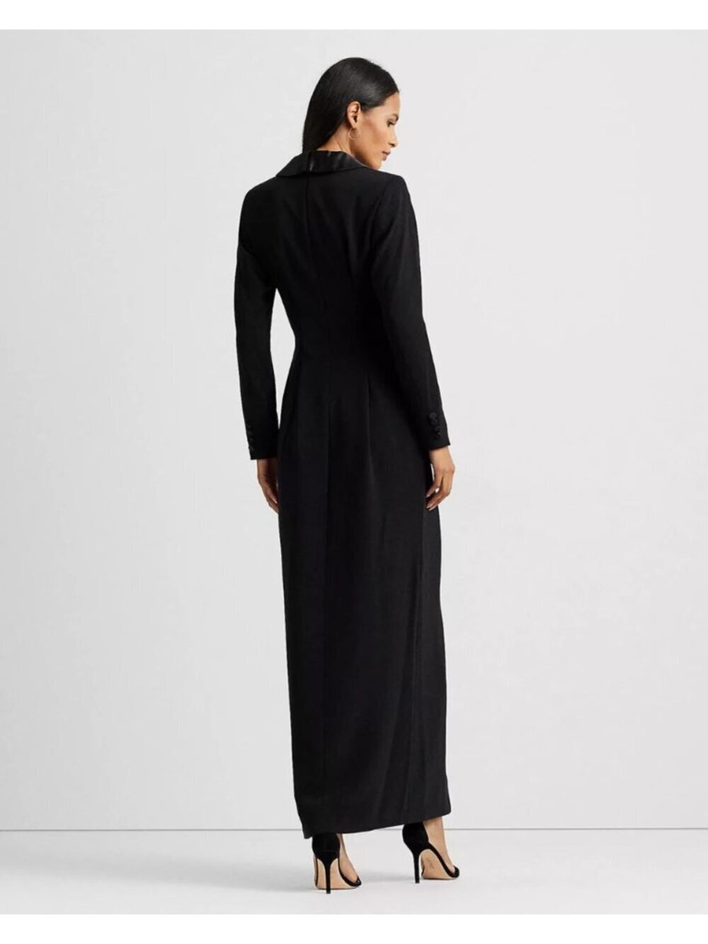 NEW Lauren Ralph Lauren Women's 14 Crepe Long-Sleeve Gown Crepe • Reg Price $345 - Picture 3 of 5